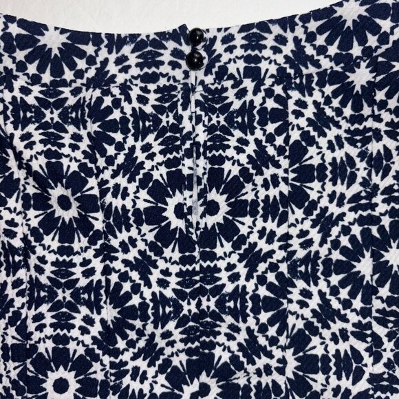 Blue & White Sleeveless Geometric Print Dress - Size S - Picture 8 of 8